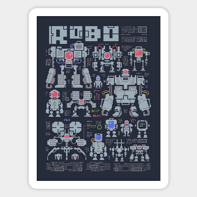 Robo Pixels Magnet by wuhuli